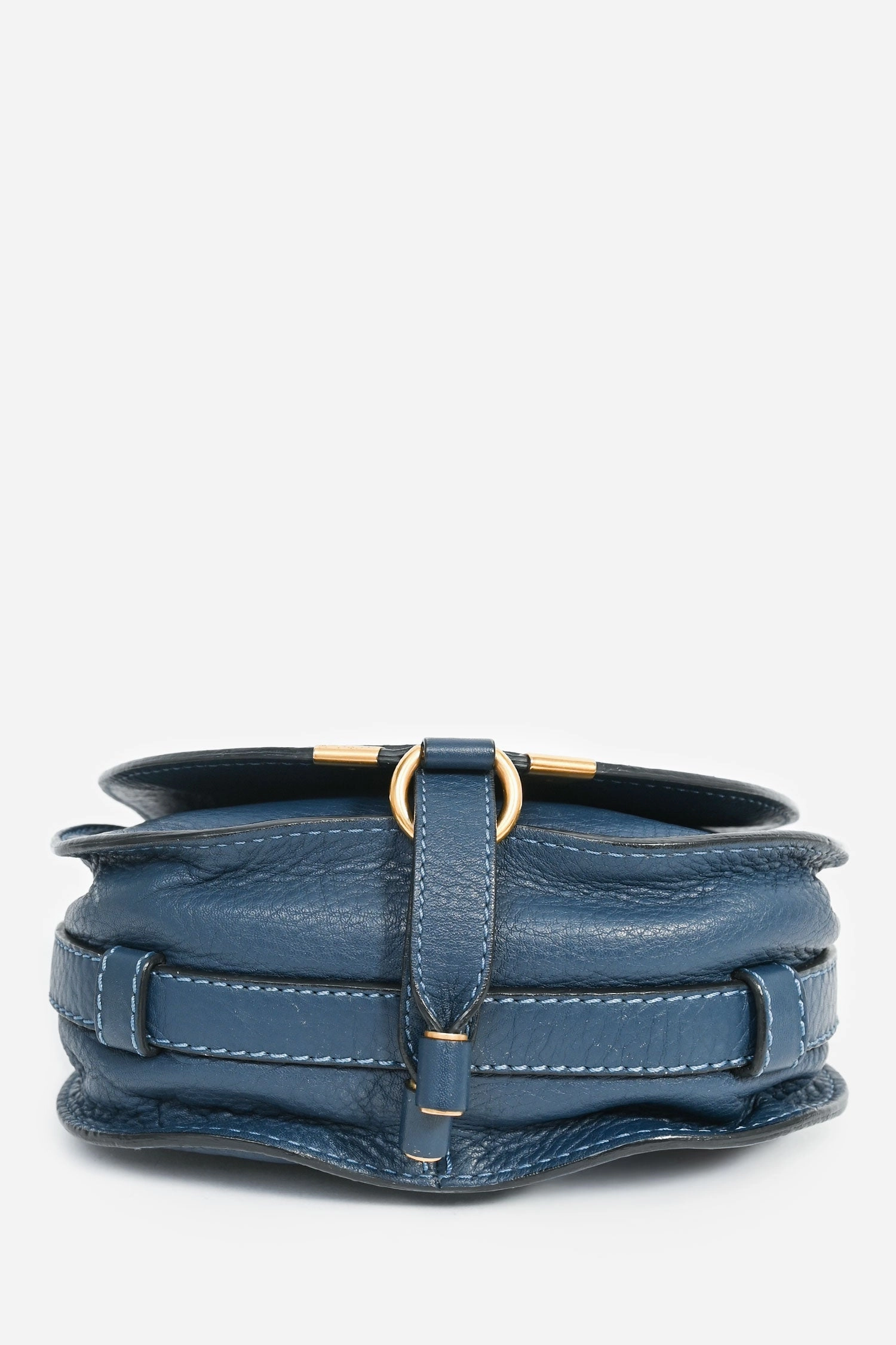 Chloe 2013 Navy Blue Leather Small 'Marcie' Saddle Crossbody Bag