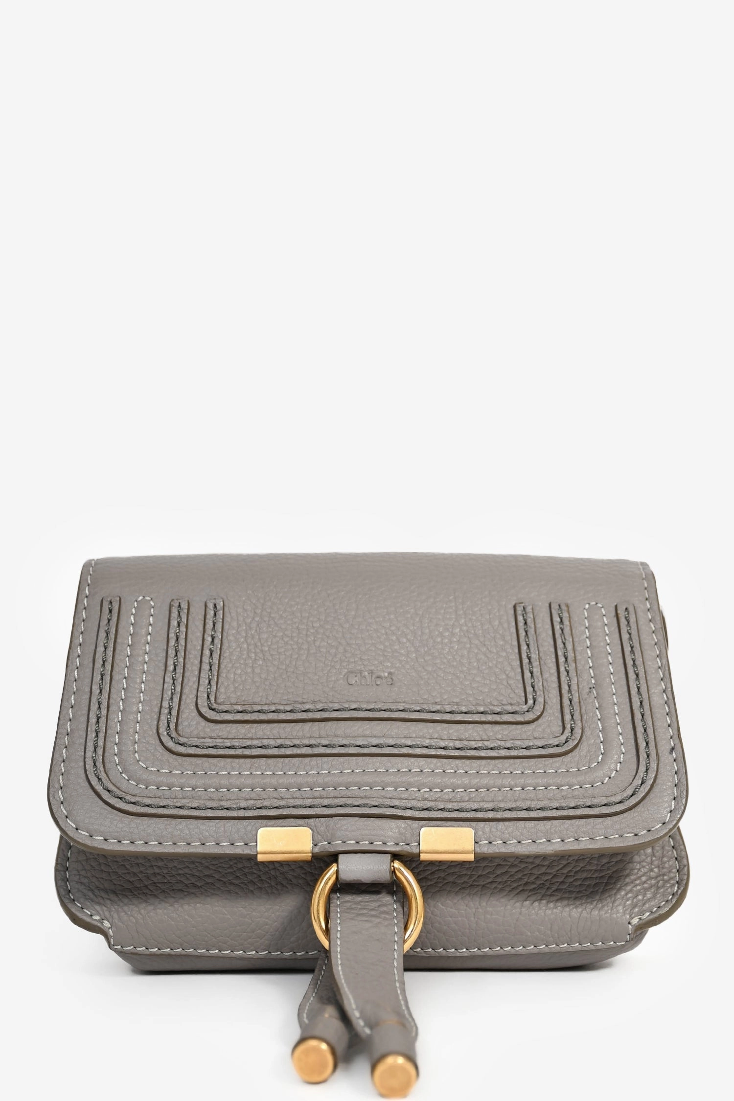 Chloe Grey Leather Mini Marcie Belt Bag