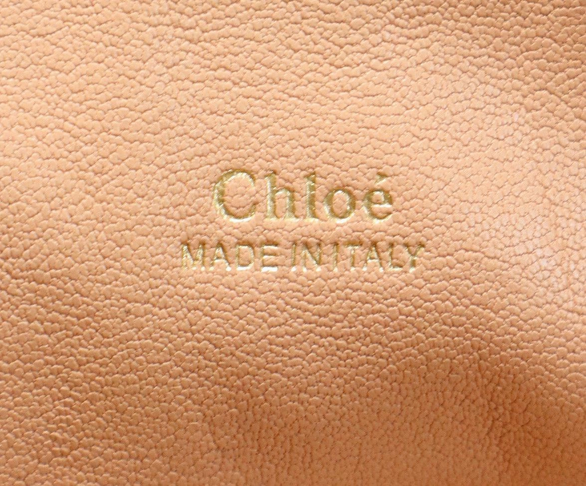 Chloe Tan & Grey Perforated Leather Handbag