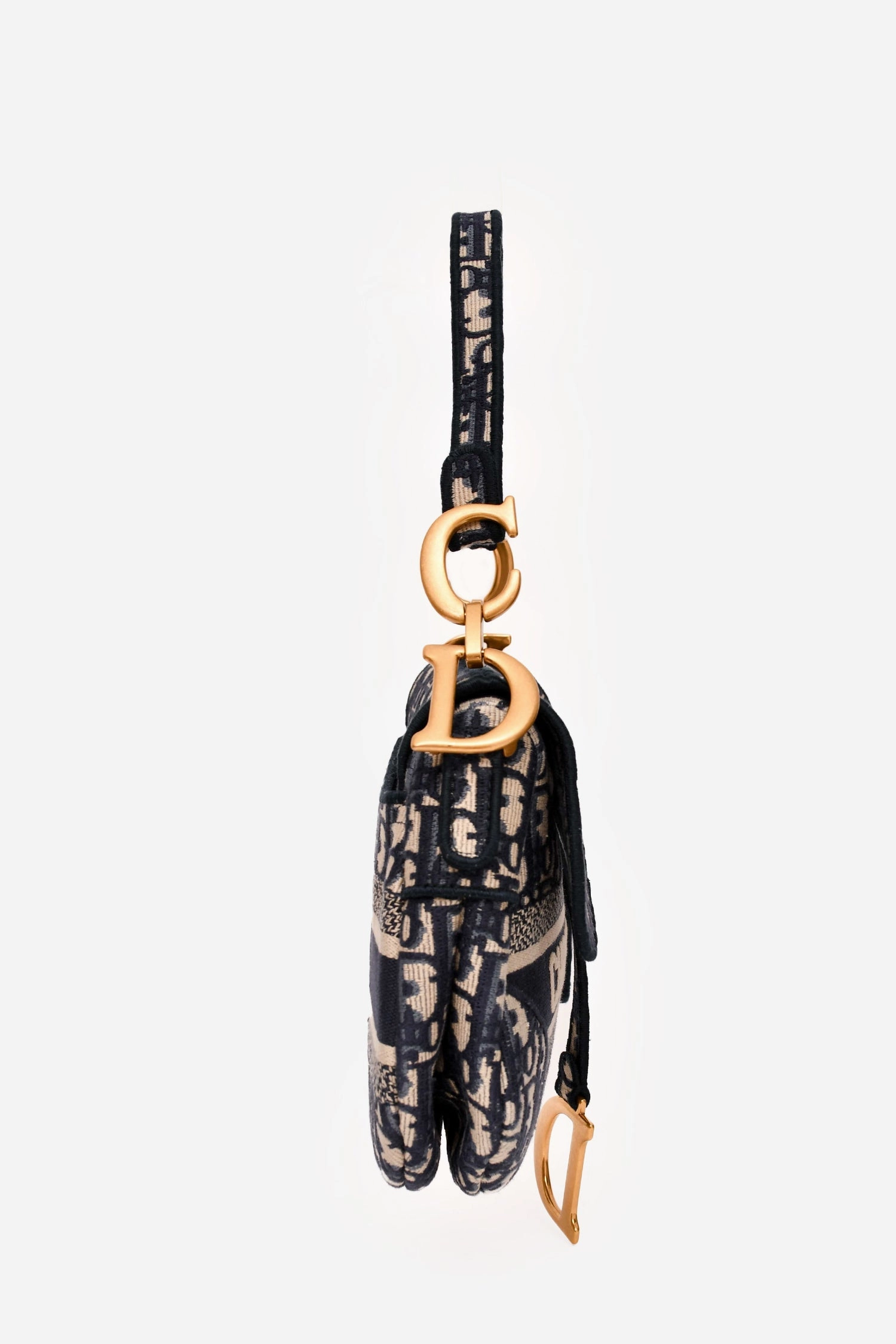 Christian Dior 2020 Navy Oblique Classic Saddle Bag with Strap