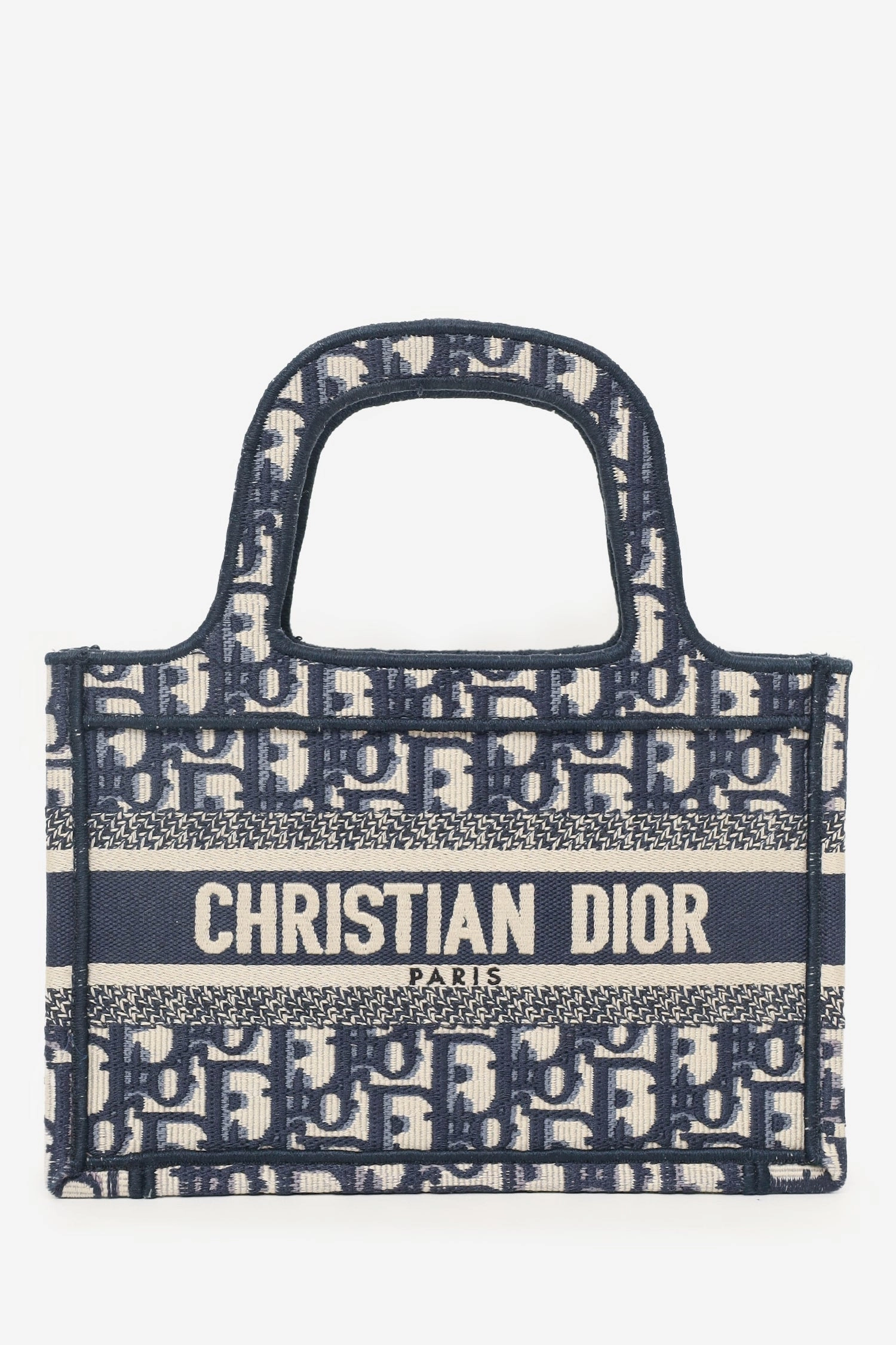 Christian Dior 2020 Navy Oblique Mini Book Tote