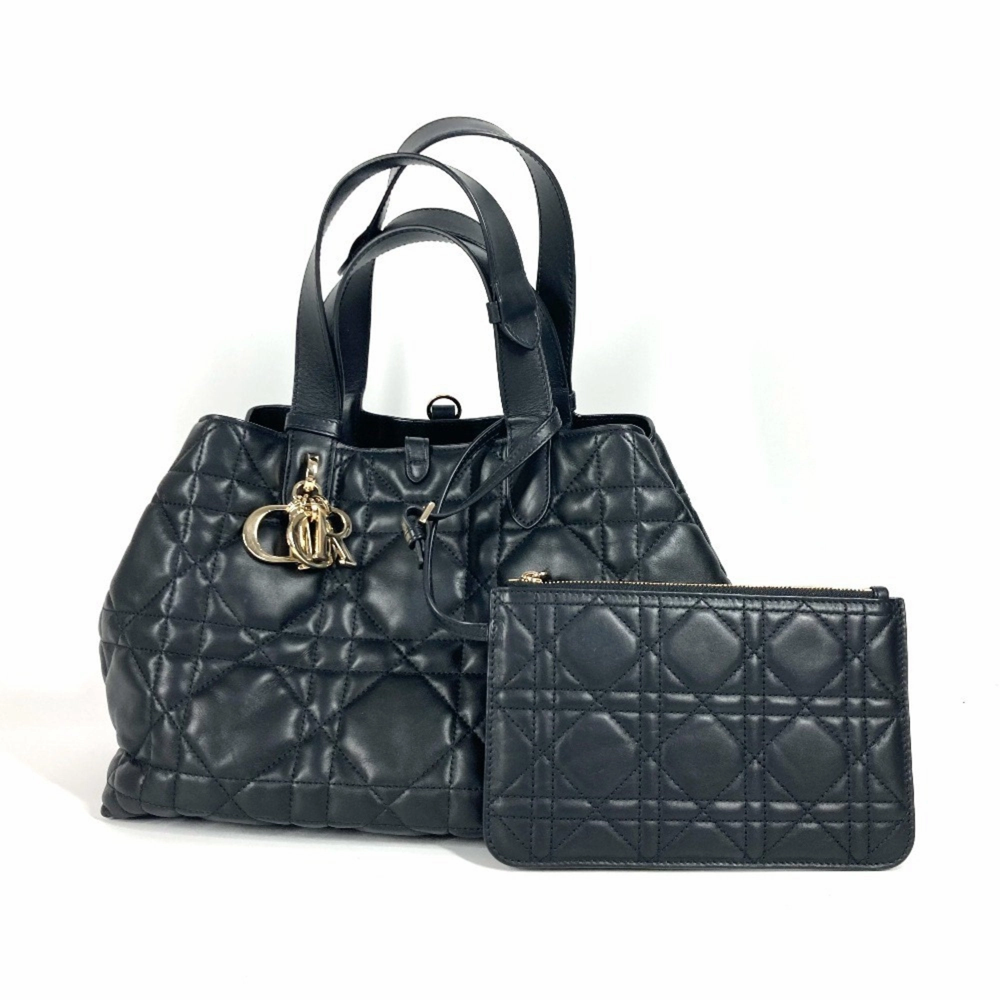 Christian Dior Leather Handbag Pouch Shoulder Bag Tote Bag (Pre-Owned)