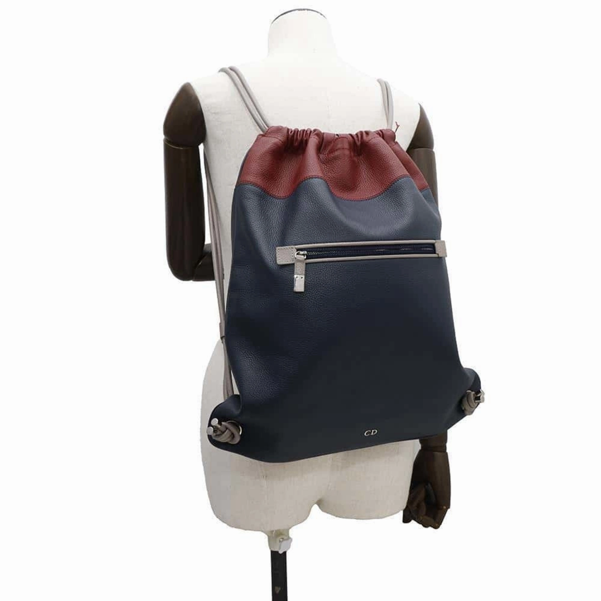Christian Dior Navy Color Leather Backpack (Pre-Owned)