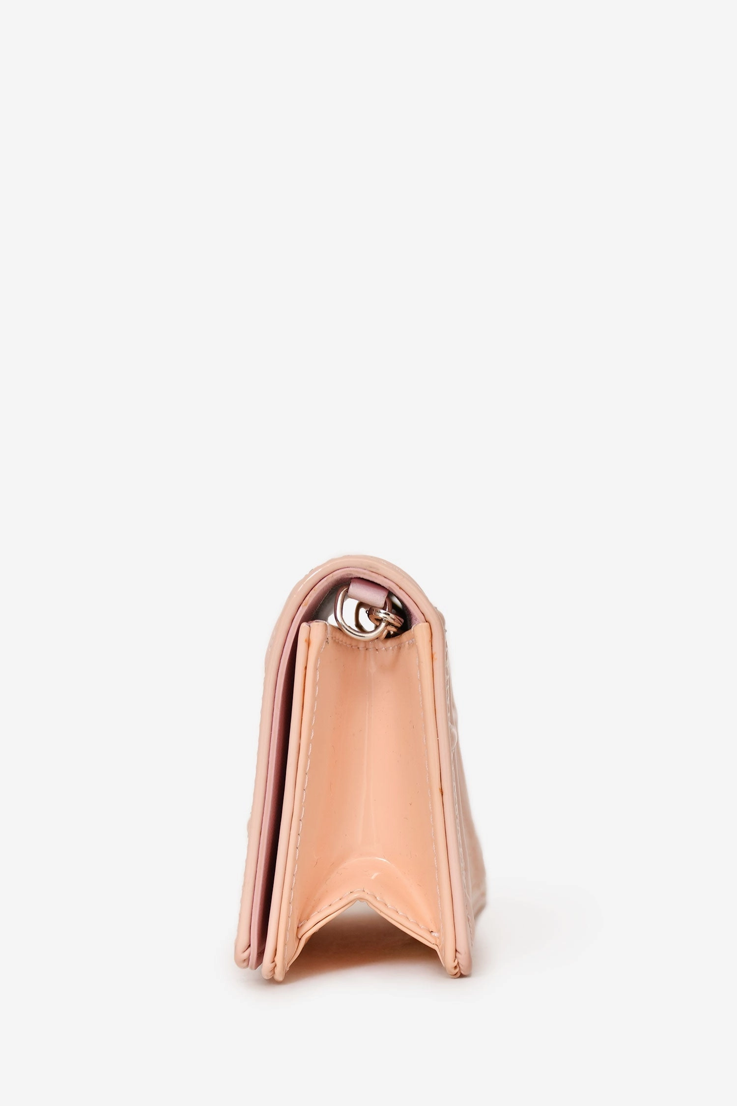 Christian Dior Pink Patent Cannage Mini 'Diorama' Pouch on Chain