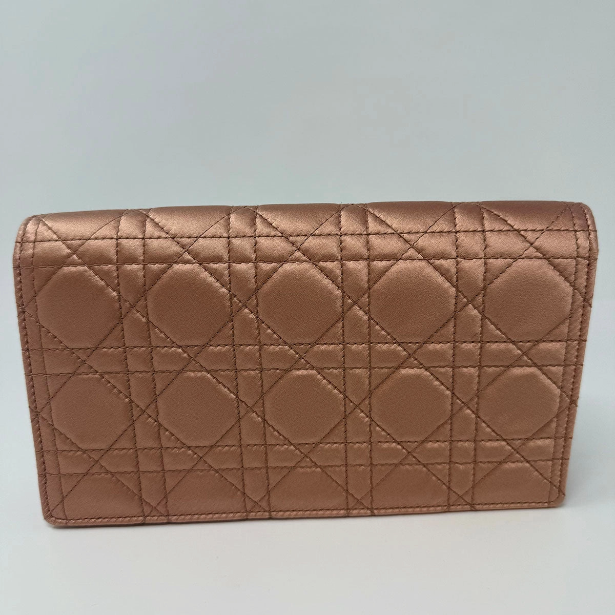 Christian Dior Satin Cannage Wallet on Chain