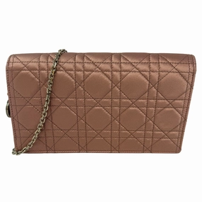 Christian Dior Satin Cannage Wallet on Chain
