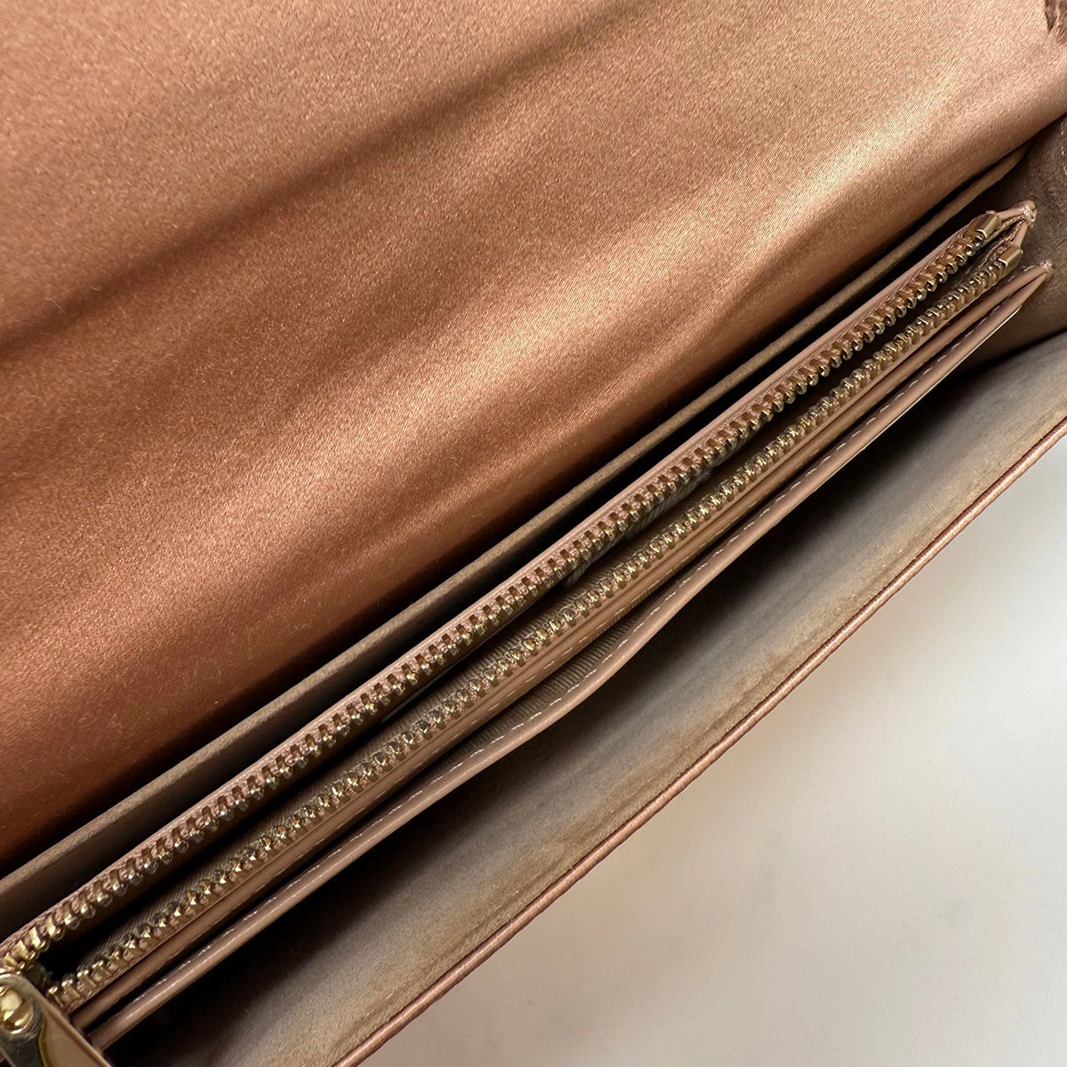 Christian Dior Satin Cannage Wallet on Chain