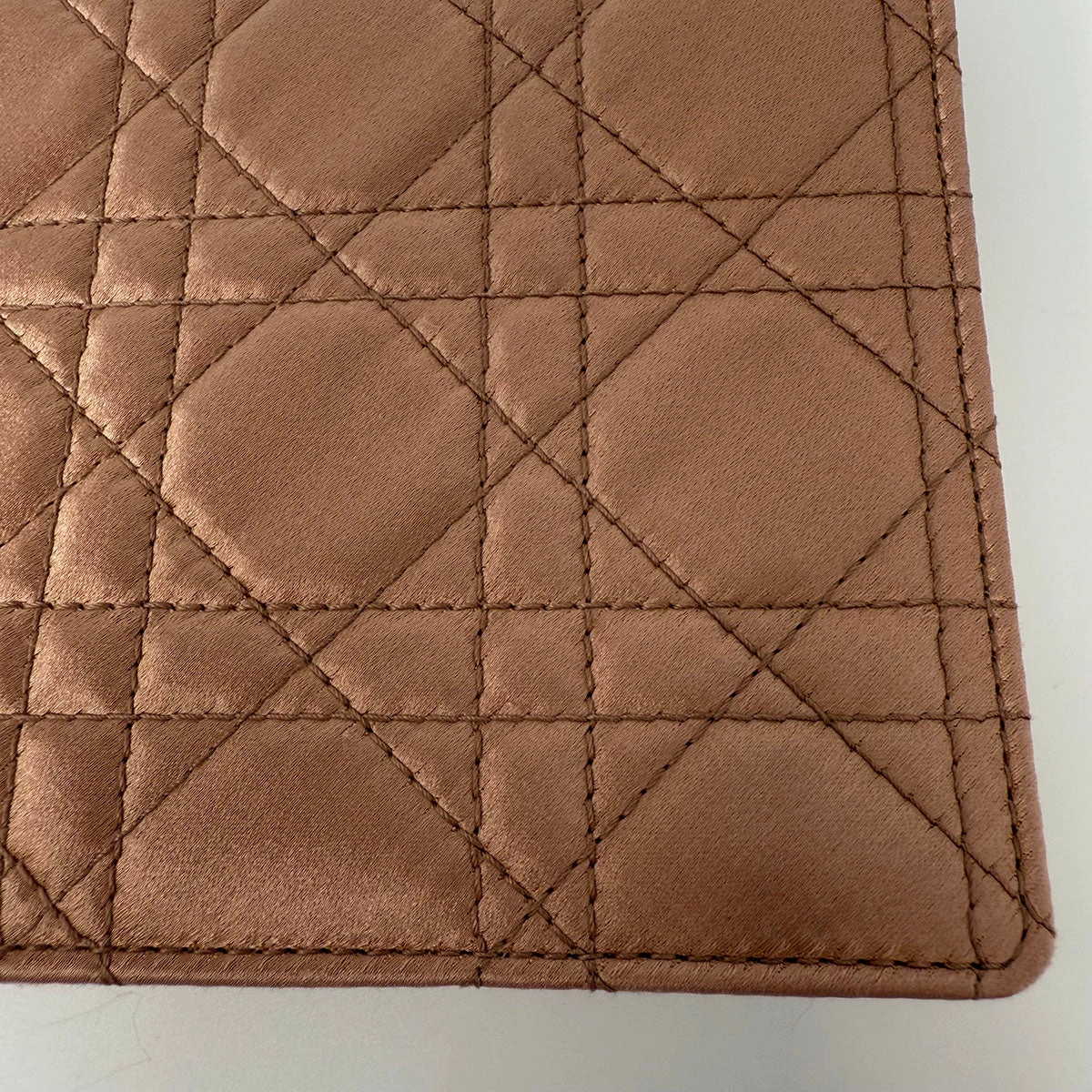 Christian Dior Satin Cannage Wallet on Chain