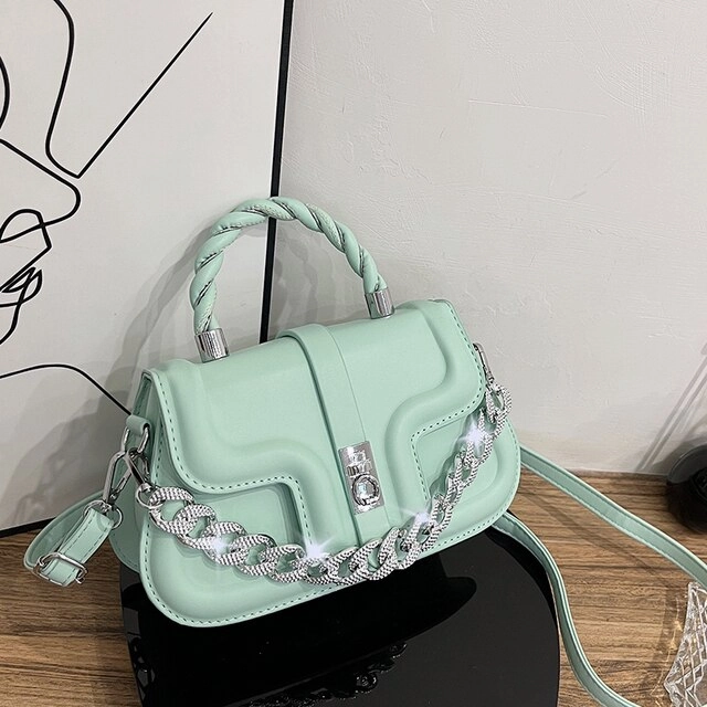 Cintya Women's Small Leather Handbag With Chain