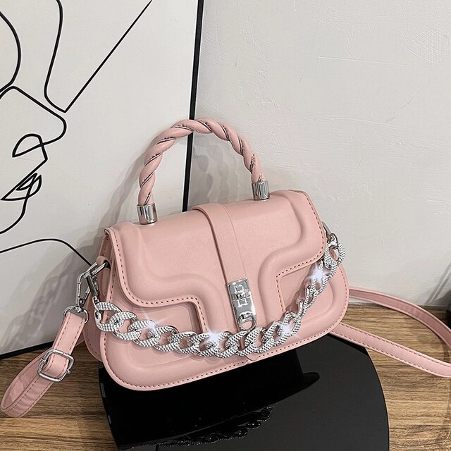 Cintya Women's Small Leather Handbag With Chain