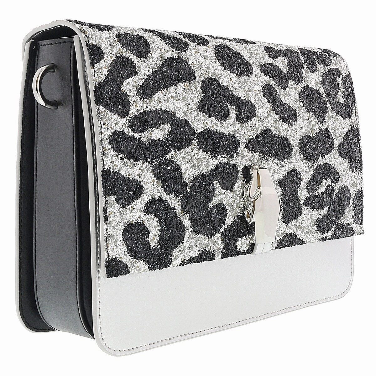 Class Roberto Cavalli Milano Rmx 00 Silver/Black Large Shoulder Bag for womens