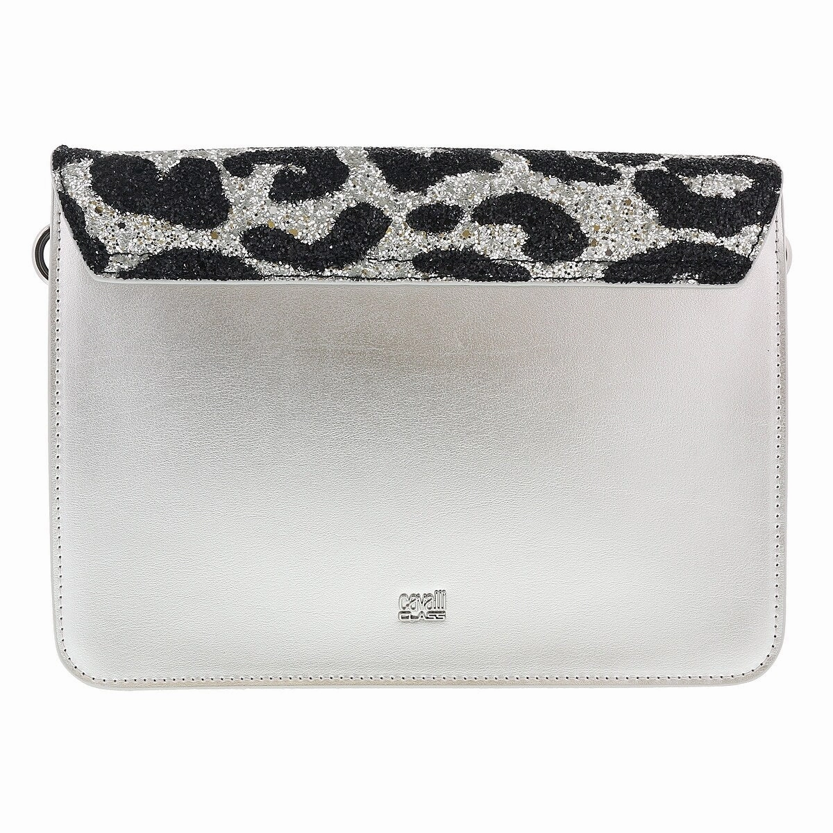 Class Roberto Cavalli Milano Rmx 00 Silver/Black Large Shoulder Bag for womens