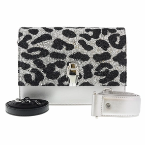 Class Roberto Cavalli Milano Rmx 00 Silver/Black Large Shoulder Bag for womens