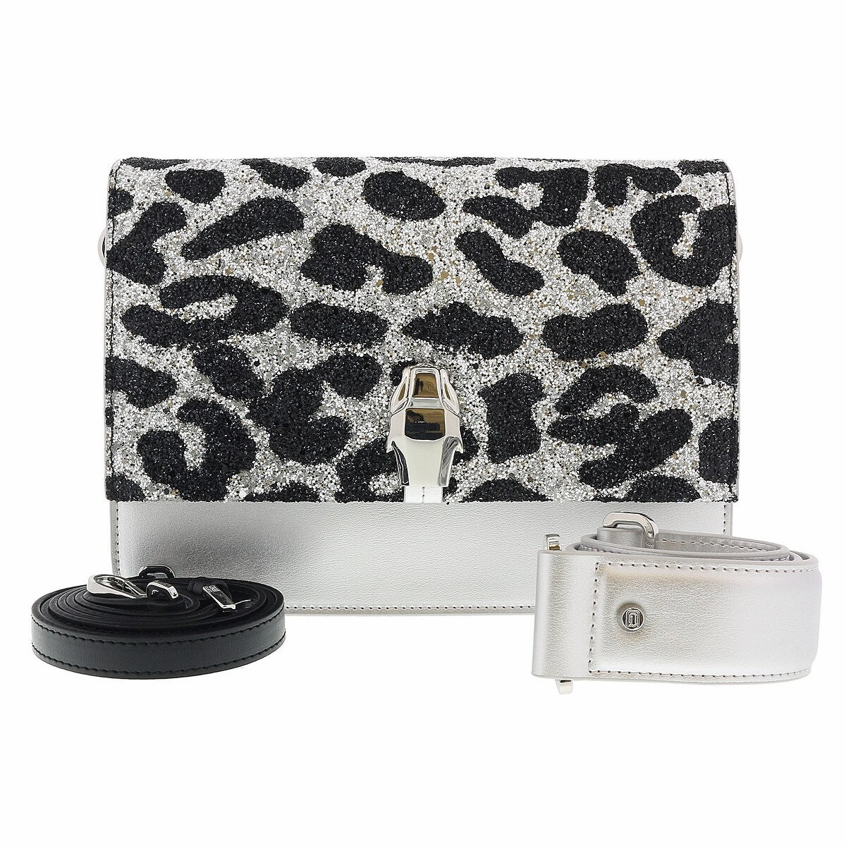 Class Roberto Cavalli Milano Rmx 00 Silver/Black Large Shoulder Bag for womens