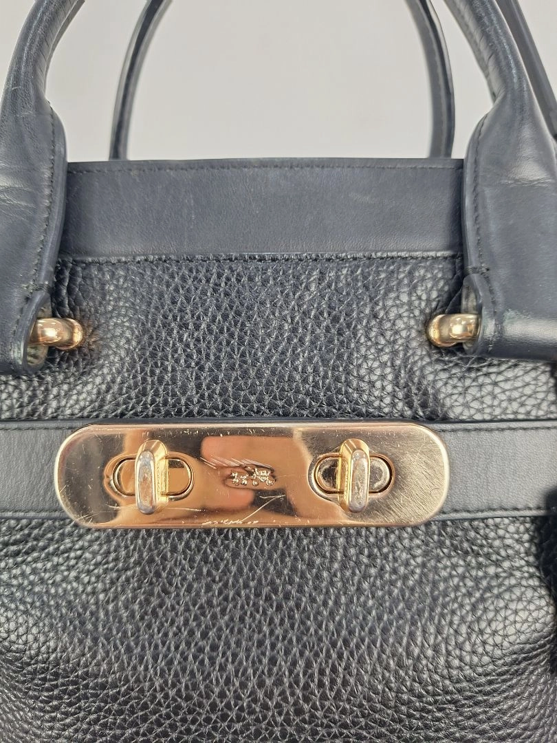 Coach Black Swagger Pebble Leather Bag