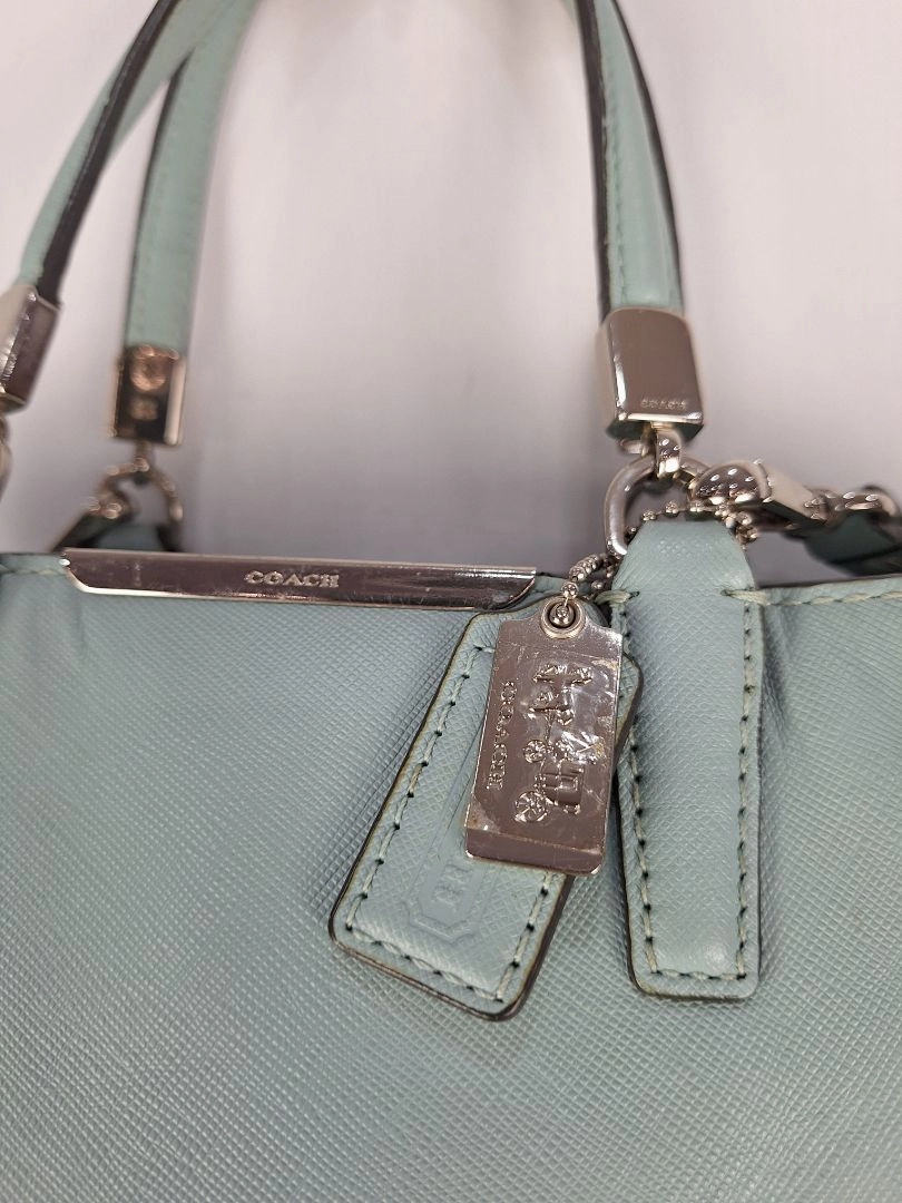Coach  Cornflower Blue Saffiano Leather Mini Madison North South Tote Bag