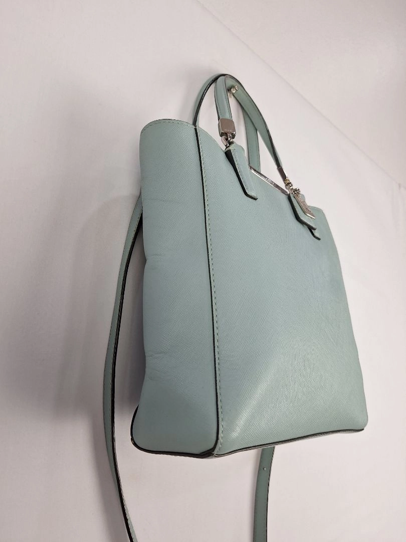 Coach  Cornflower Blue Saffiano Leather Mini Madison North South Tote Bag