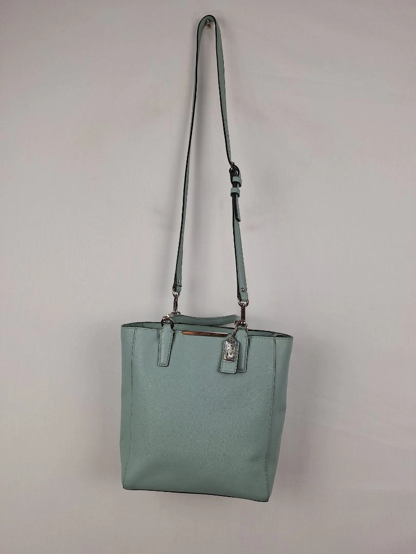 Coach  Cornflower Blue Saffiano Leather Mini Madison North South Tote Bag