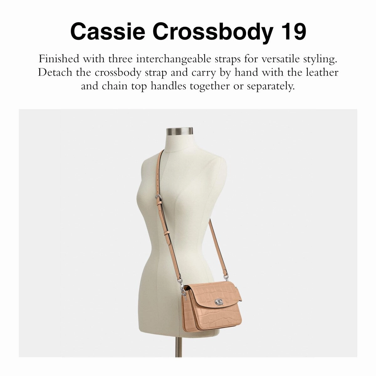 Coach Embossed Croc Cassie Crossbody Bag Buff