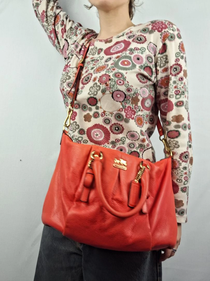Coach Madison Juliette Coral Gold Hard Wear Bag