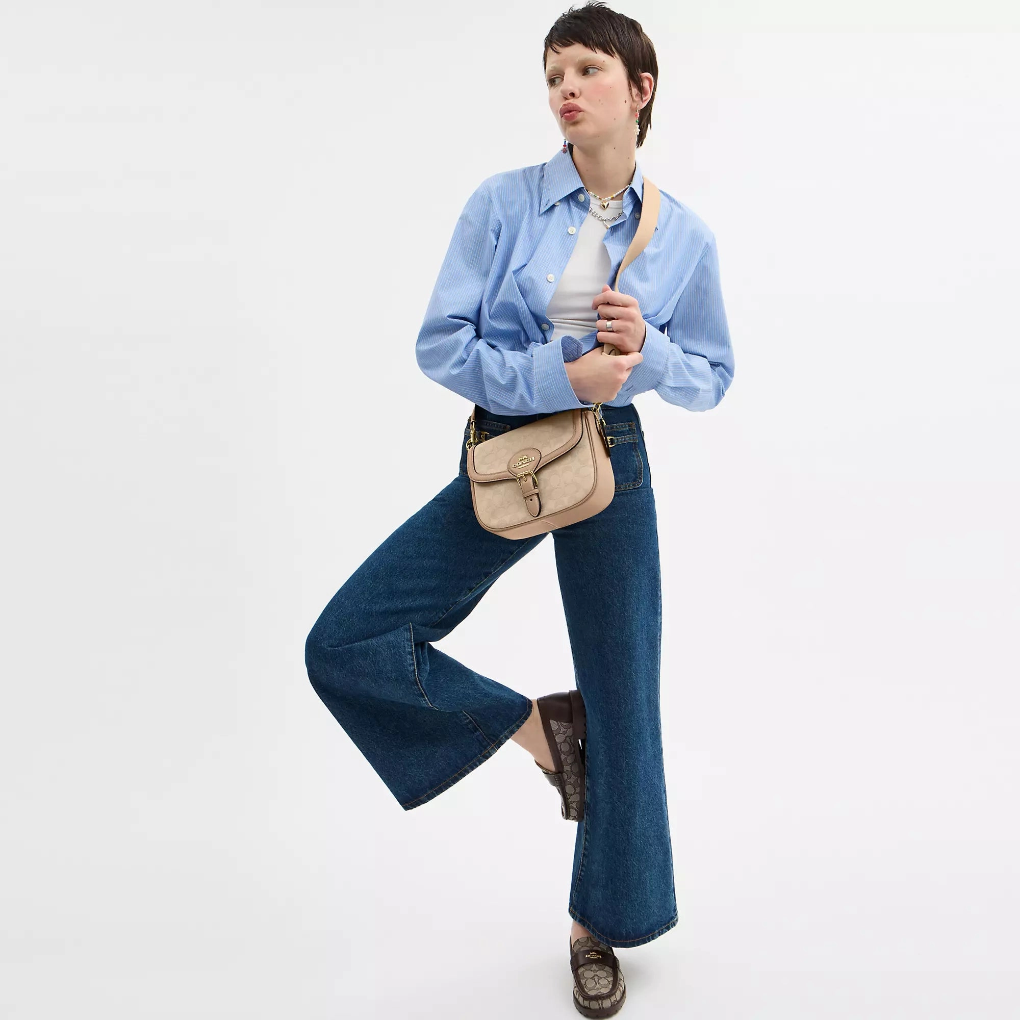 Coach Outlet Amelia Saddle Bag With Signature Canvas