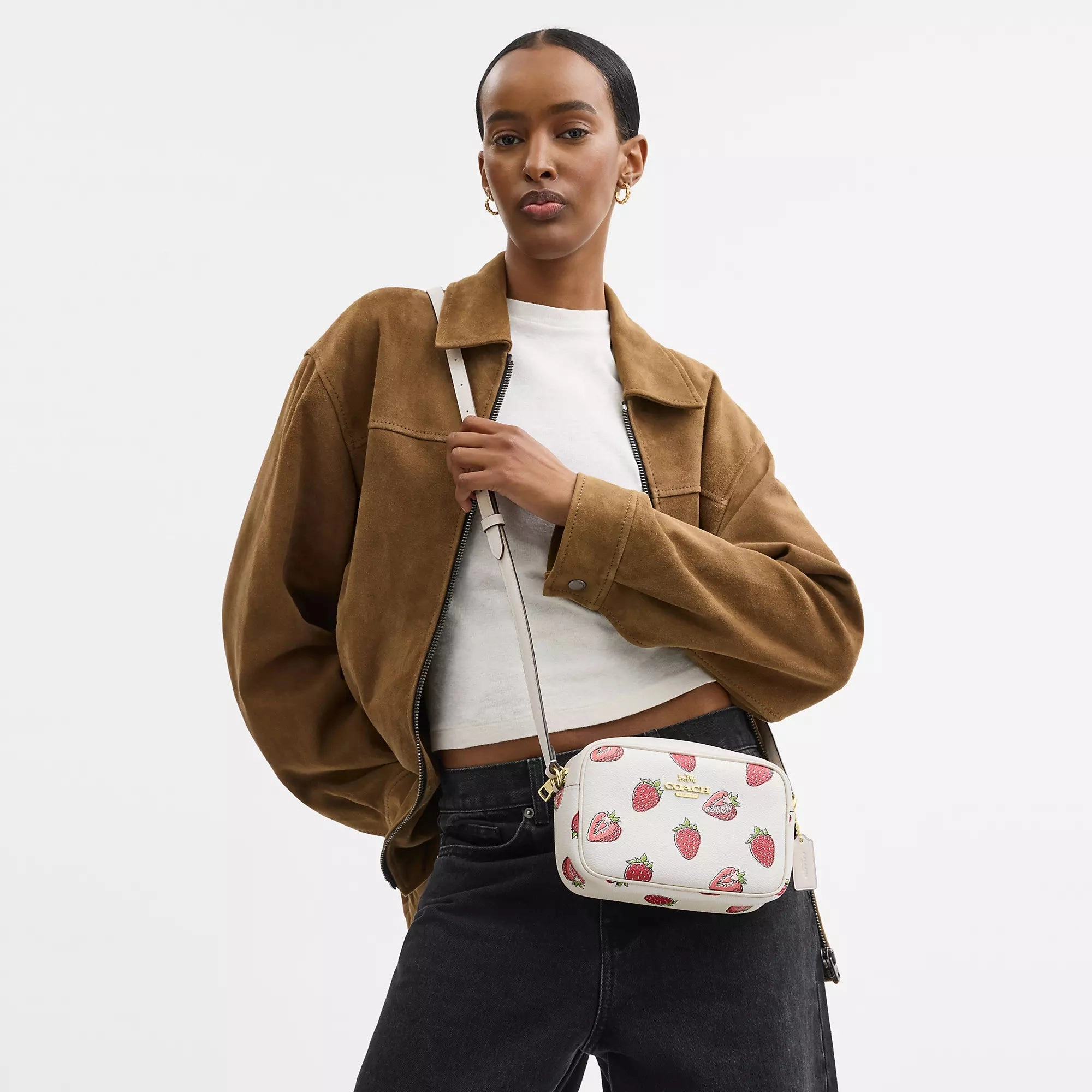 Coach Outlet Mini Jamie Camera Bag With Strawberry Print