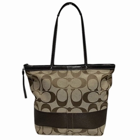 Coach Signature Canvas Leather Tote Bag