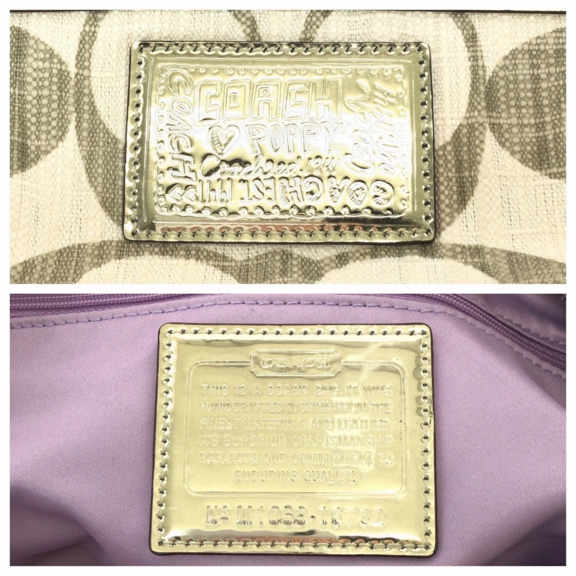 Coach Signature Line Handbag Tote Bag (Pre-Owned)
