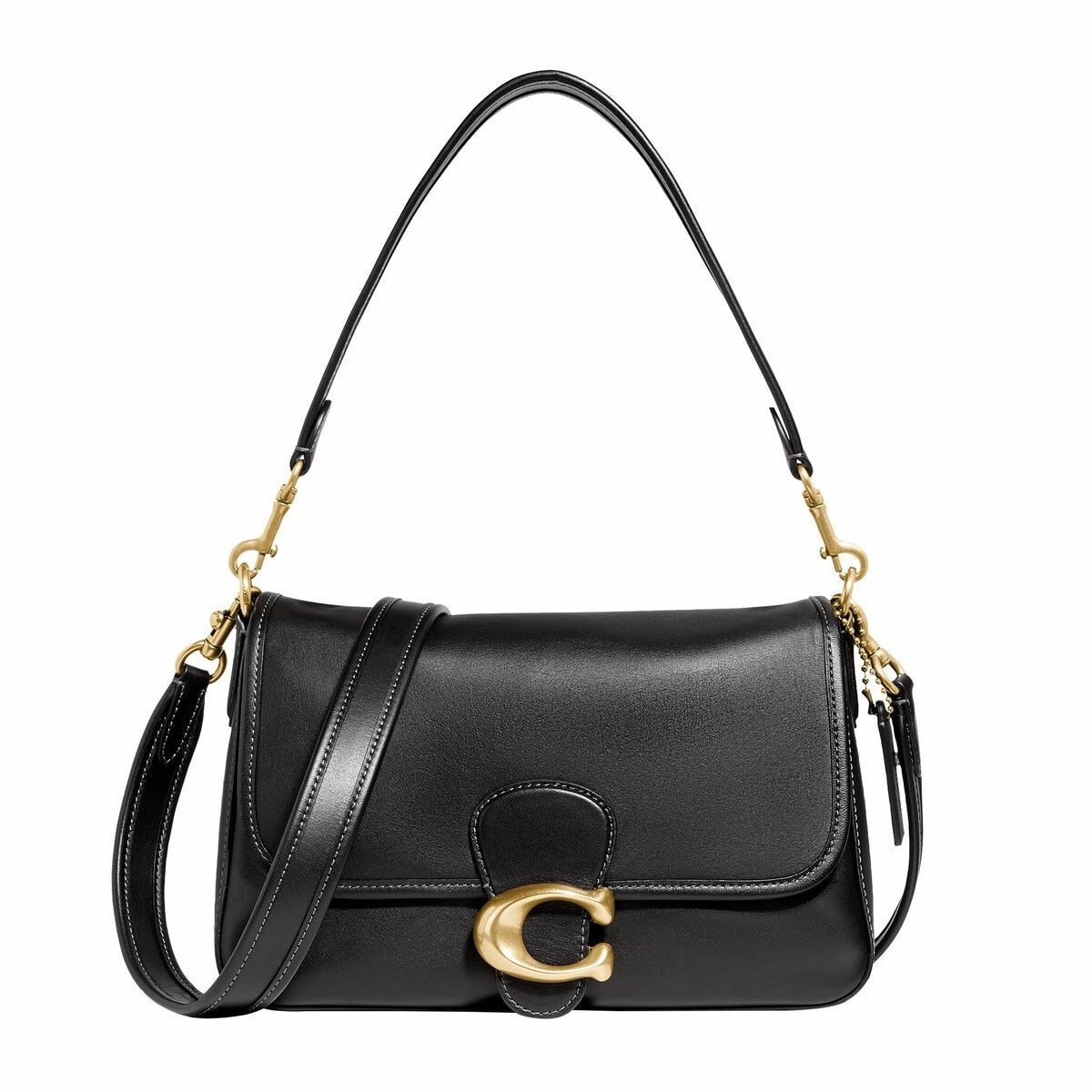 COACH Soft Calf Leather Tabby Shoulder Bag Black One Size
