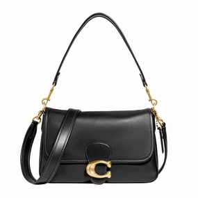 COACH Soft Calf Leather Tabby Shoulder Bag Black One Size