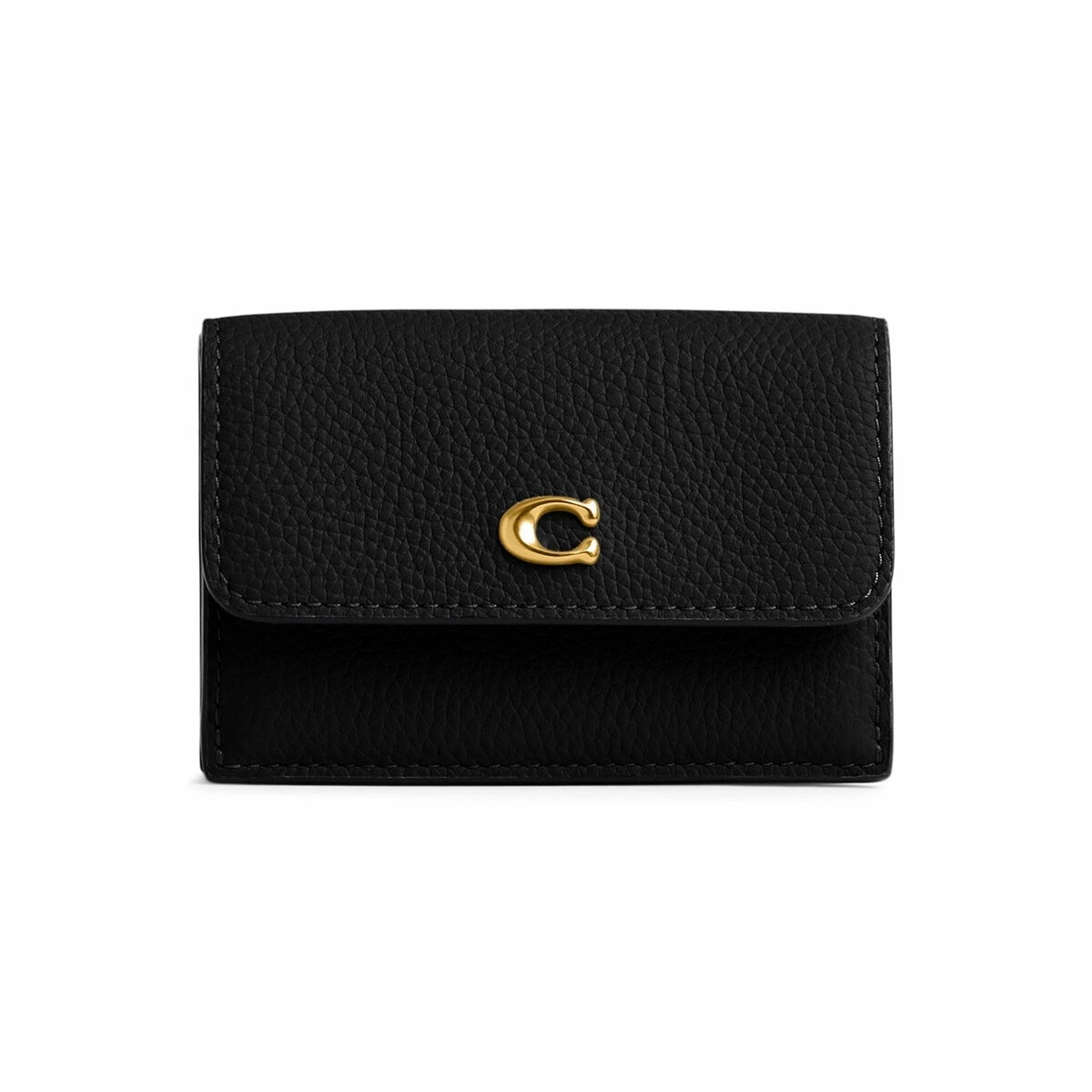 Coach Womens Essential Polished Pebble Mini Trifold Wallet