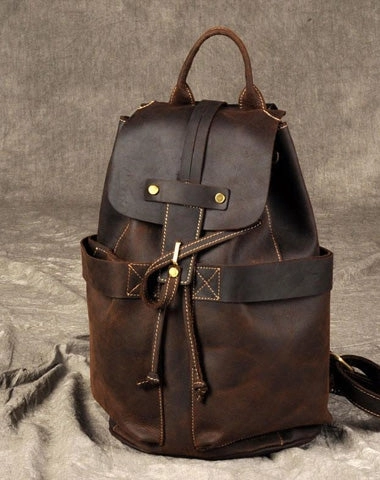 Coffee Leather Large Mens Cool Backpacks Travel Backpacks Fashion Backpacks for men