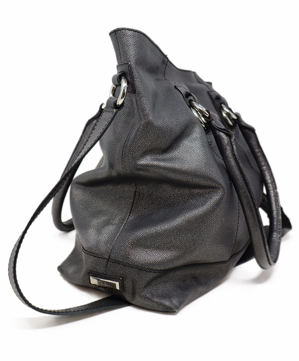 Cole Haan Pewter Leather Shoulder Bag