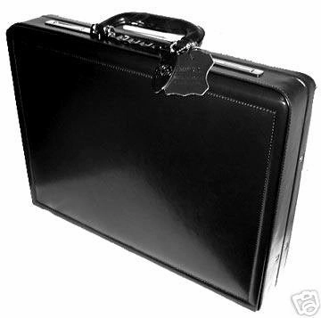 Compact Leather Briefcase Attache Case 3"