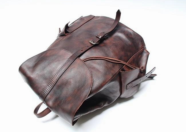 Cool Black Coffee Mens Leather Backpack Travel Backpack School Backpacks for men