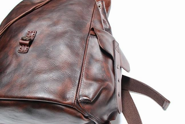 Cool Black Coffee Mens Leather Backpack Travel Backpack School Backpacks for men