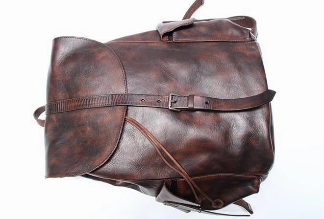 Cool Black Coffee Mens Leather Backpack Travel Backpack School Backpacks for men