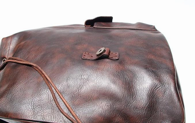 Cool Black Coffee Mens Leather Backpack Travel Backpack School Backpacks for men