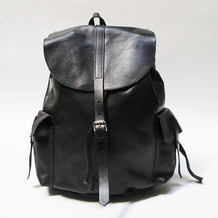 Cool Black Coffee Mens Leather Backpack Travel Backpack School Backpacks for men