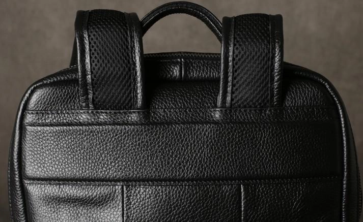 Cool Black Leather Mens Backpack Large Travel Backpack Leather Satchel Backpack for men