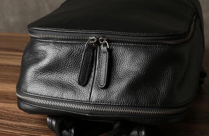 Cool Black Leather Mens Backpack Large Travel Backpack Leather Satchel Backpack for men
