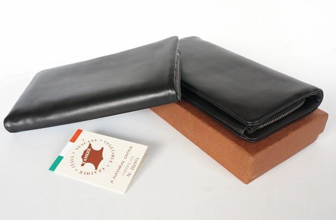 Cool Black Mens Leather Bifold Long Wallet Phone Soft Leather Long Wallet for Men
