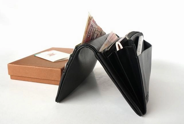 Cool Black Mens Leather Bifold Long Wallet Phone Soft Leather Long Wallet for Men