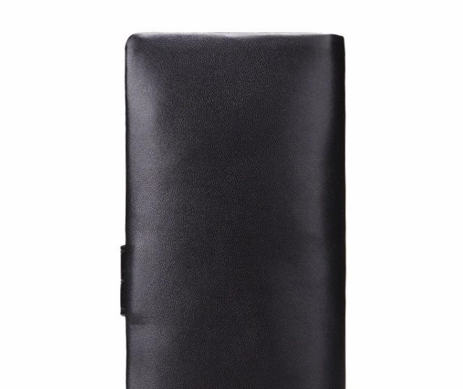 Cool Black Mens Leather Long Wallet Bifold Long Wallet for Men