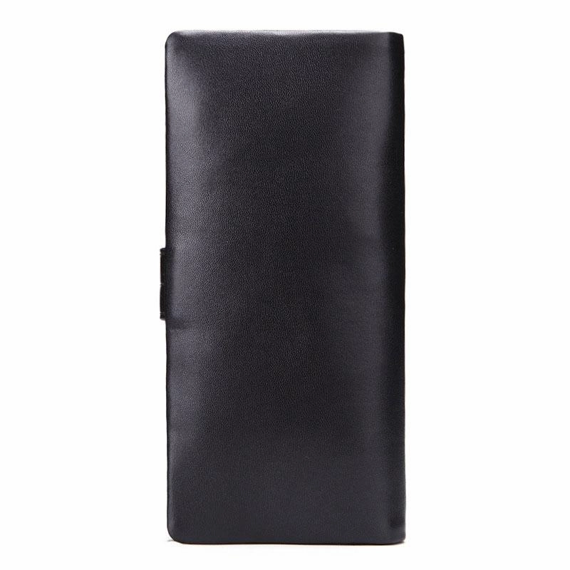 Cool Black Mens Leather Long Wallet Bifold Long Wallet for Men