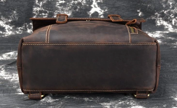Cool Brown Leather Mens Backpack School Backpack Satchel Backpack for Men