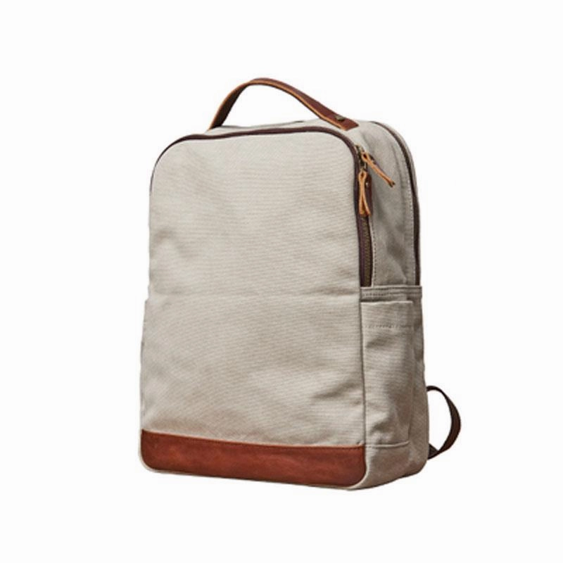 Cool Canvas Leather Mens Backpack Canvas Travel Bag Canvas School Bag for Men