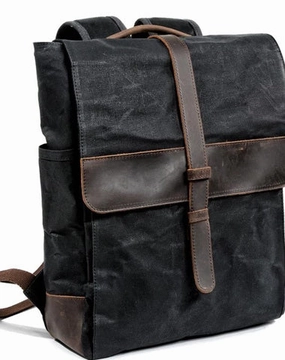 Cool Canvas Leather Mens Large Waterproof Black 15???? Backpack Travel Backpack Khaki Computer Backpack for Men