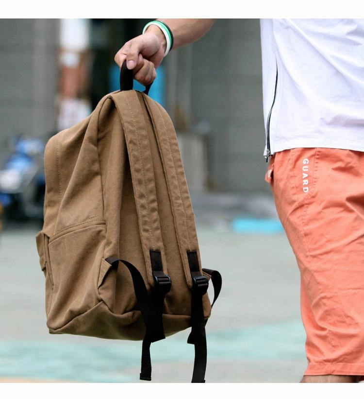 Cool Canvas Mens 15'' Green Computer Backpack Khaki Travel Backpack School Backpack for Men