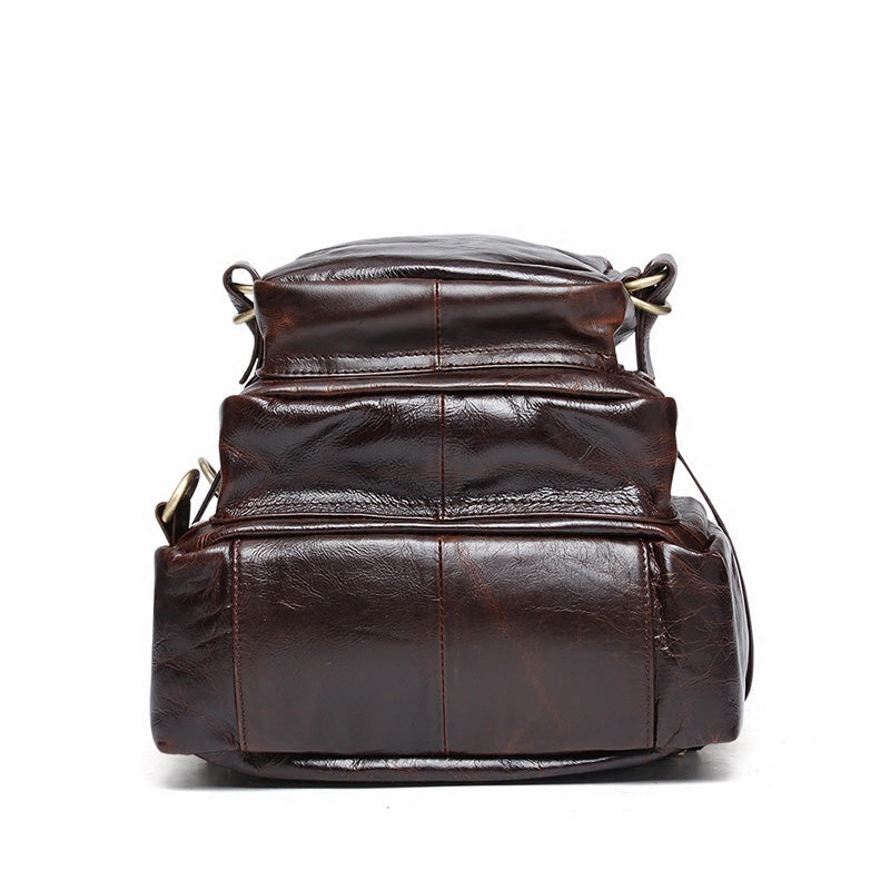 Cool Coffee Leather Mens Backpacks Large Large Travel Backpacks for Men